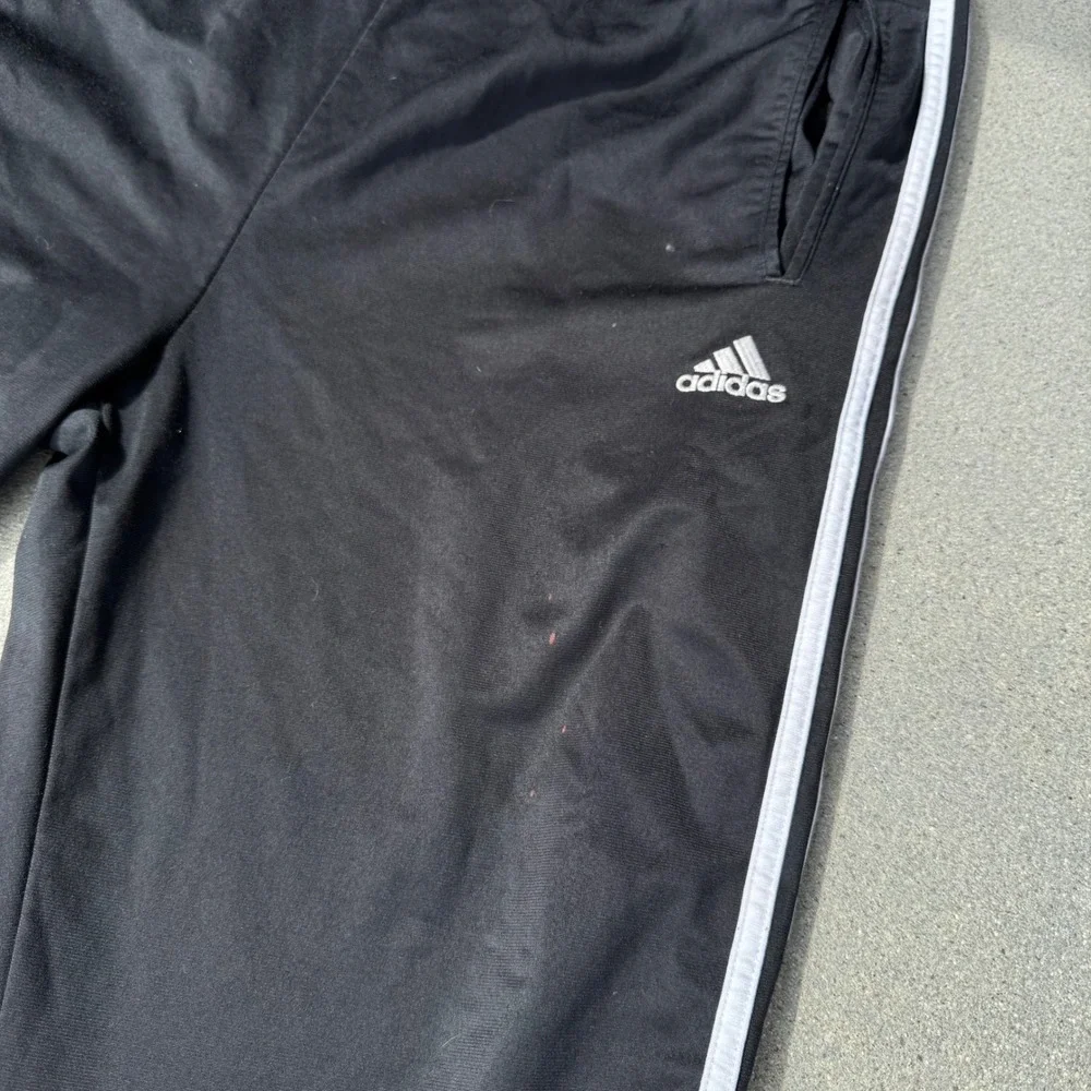 Adidas Mens Adibreak Snap Button Track Pants Black White Striped Large Retro‎